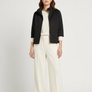 Ann Taylor black funnel neck jacket
